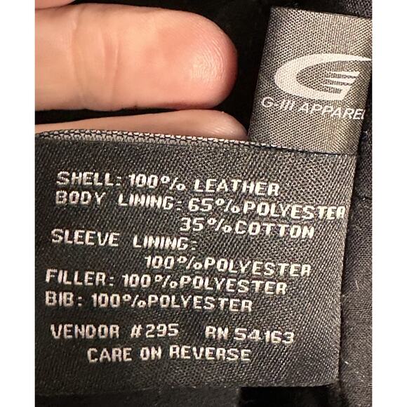 Black Rivet Leather Jacket GIII Mens SMALL Bomber Removable Hood MSRP $600 - Picture 6 of 16